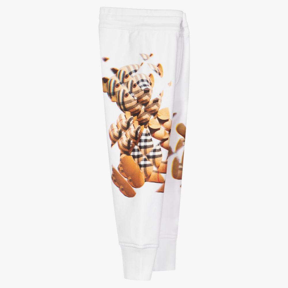 Burberry-جوغرز قطن جيرسي لون أبيض للبنات | Childrensalon Outlet