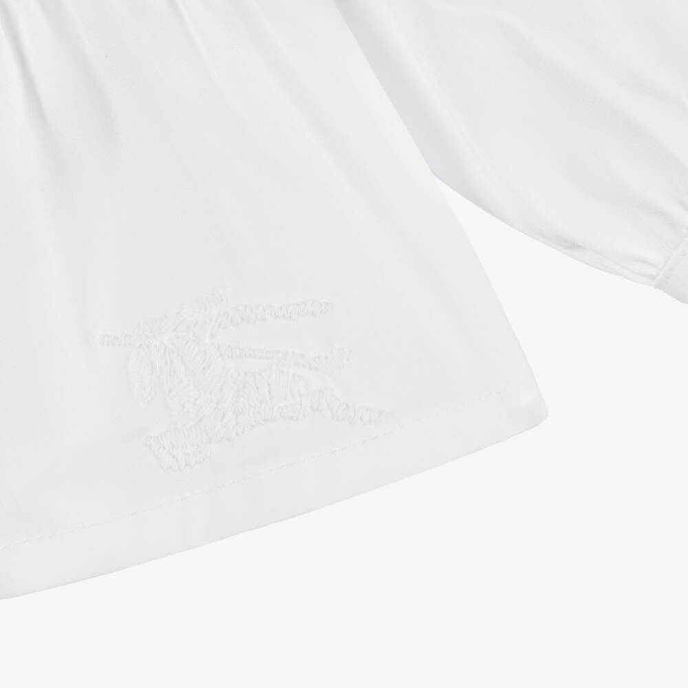 Burberry-Girls White Cotton Knight Blouse | Childrensalon Outlet