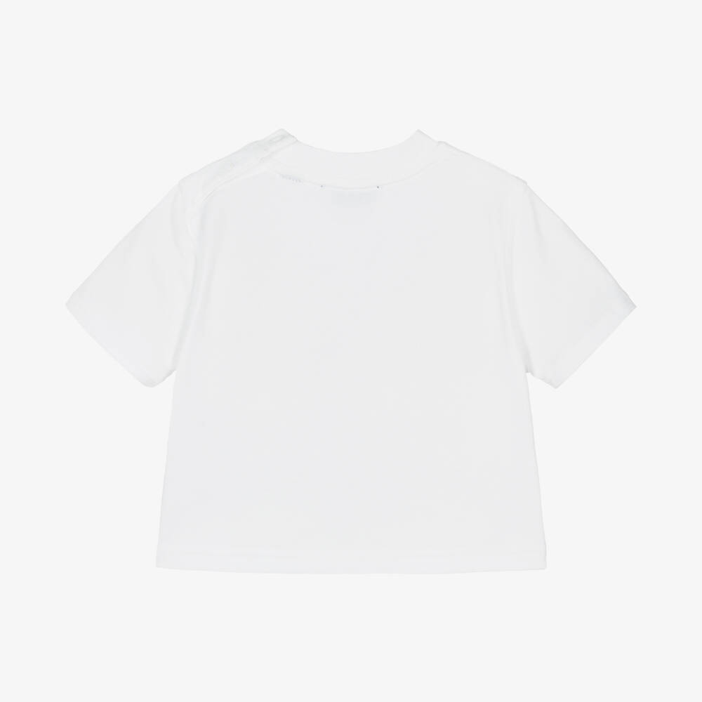 Burberry-Girls White Floral Cotton Tee | Childrensalon Outlet