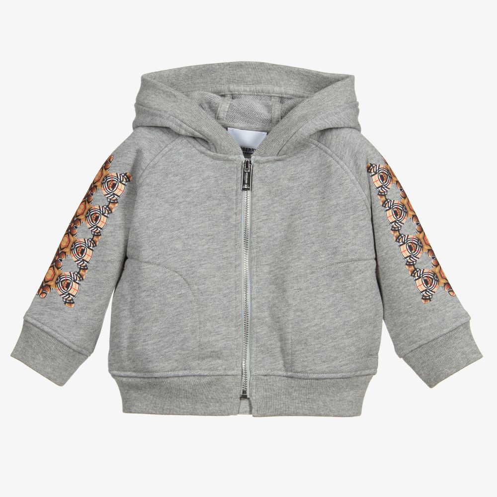 Burberry - Grey Bear Baby Zip-Up Top | Childrensalon