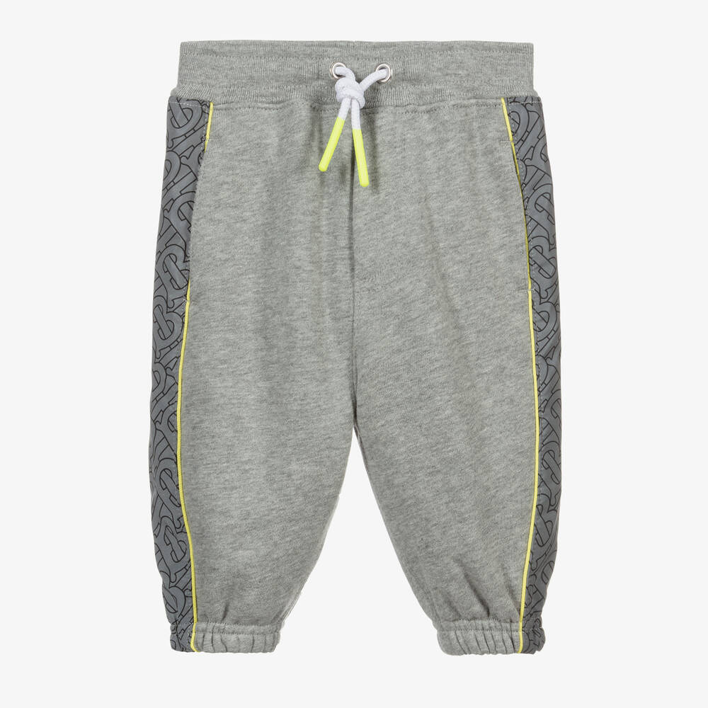 Burberry - Grey Cotton Logo Joggers | Childrensalon