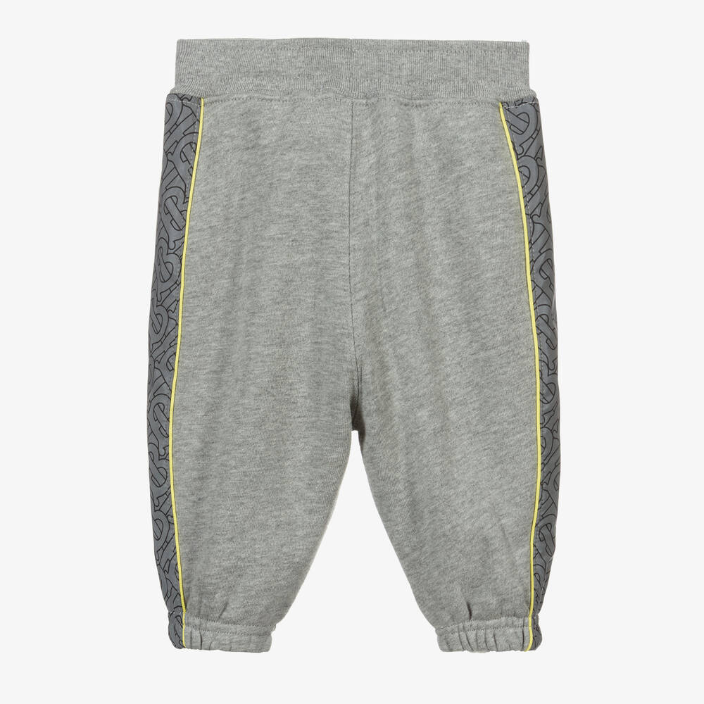 Burberry Grey Cotton Logo Joggers Childrensalon Outlet