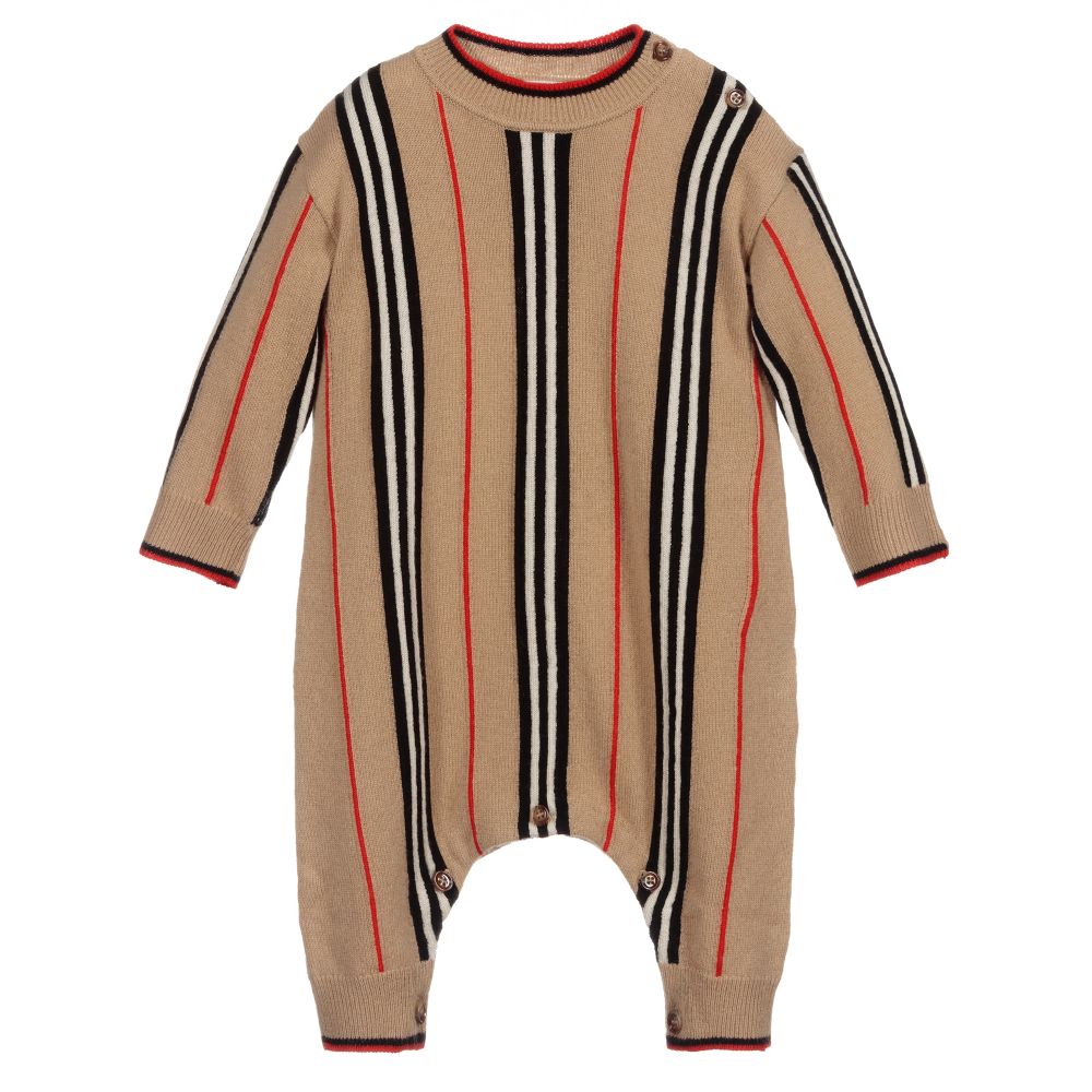Burberry -  Icon Stripe Cashmere Romper | Childrensalon