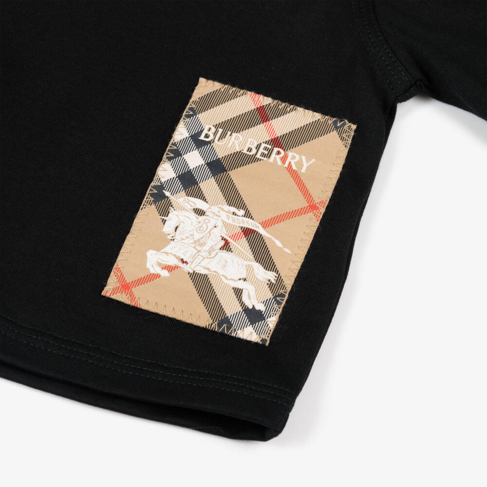 Burberry-Infant Boys Black Jersey Shirt | Childrensalon Outlet