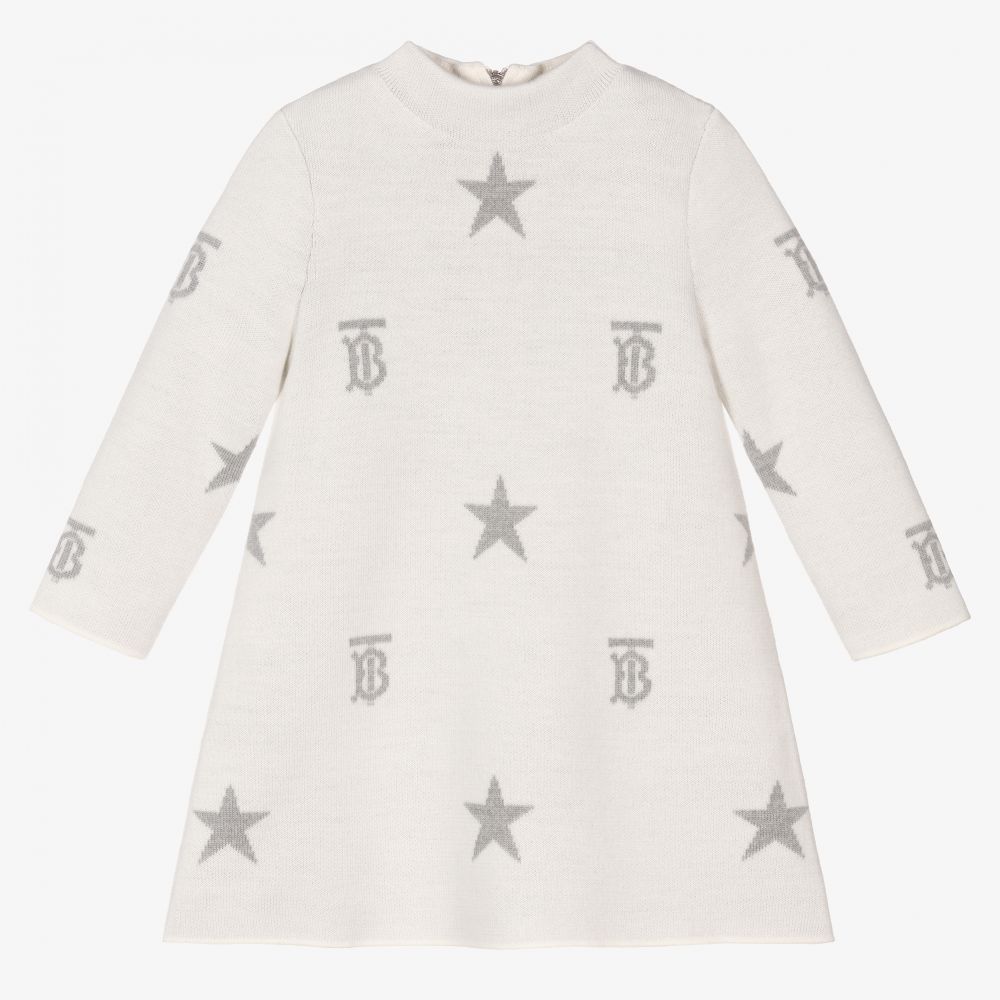 Burberry - Elfenbeinfarbenes Monogram Babykleid | Childrensalon