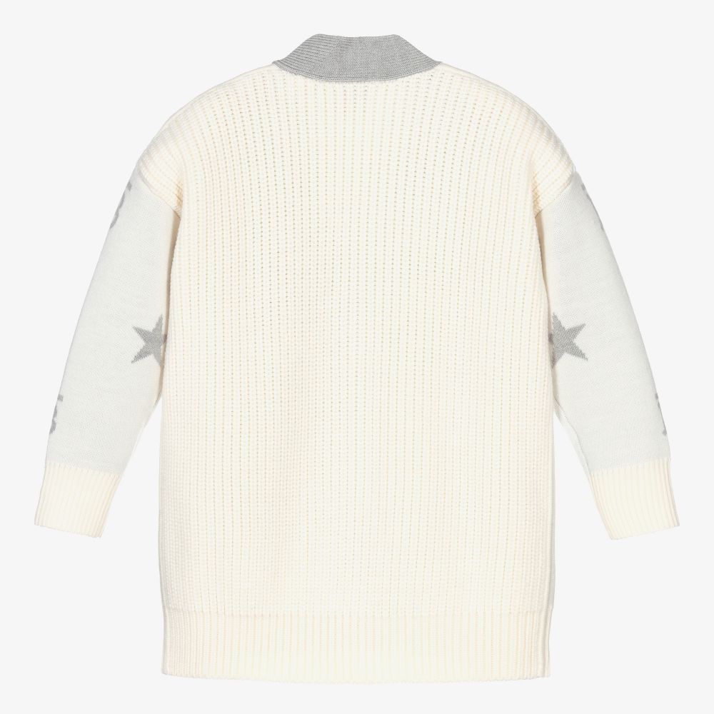 Burberry-Кремовый шерстяной кардиган с монограммой | Childrensalon Outlet