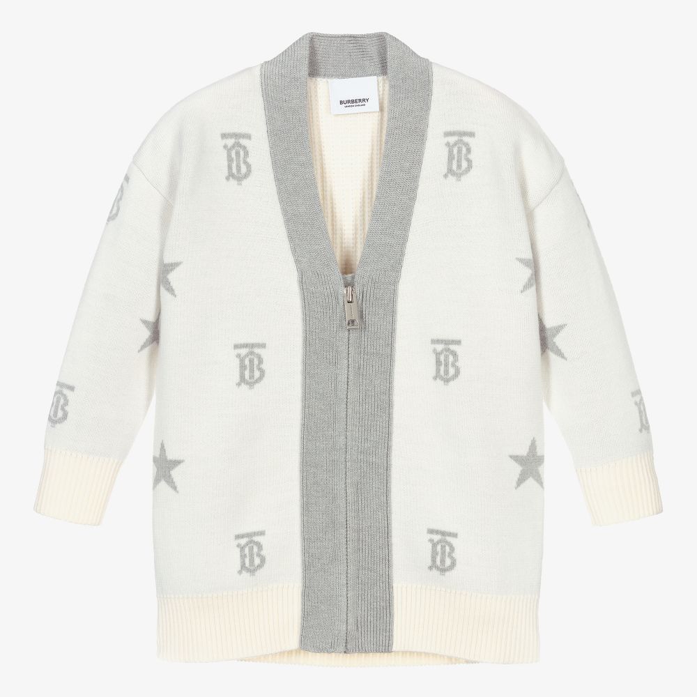 Burberry - Cardigan ivoire en laine | Childrensalon