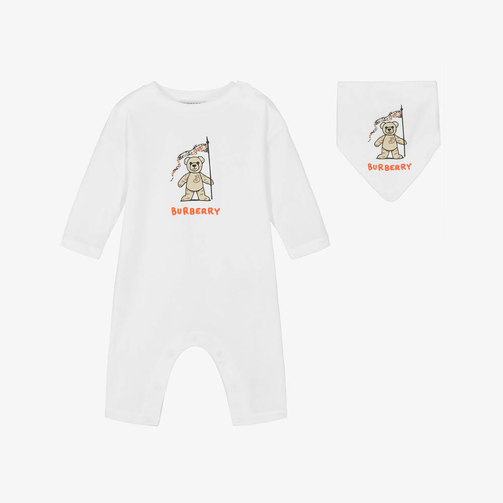 Burberry-Little Boy's White Bear Two-Piece Set | Childrensalon Outlet
