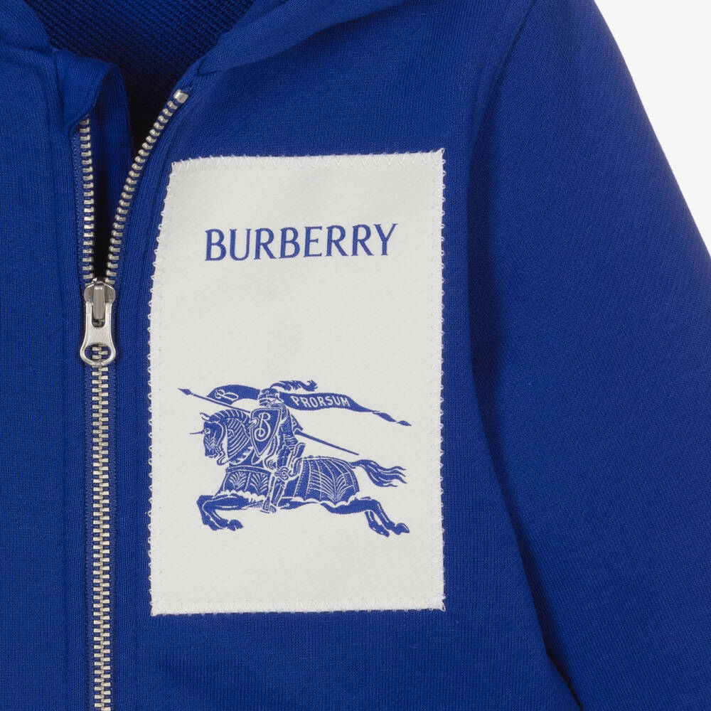 Burberry-Little Boys Classic Blue Zip Hoodie | Childrensalon Outlet