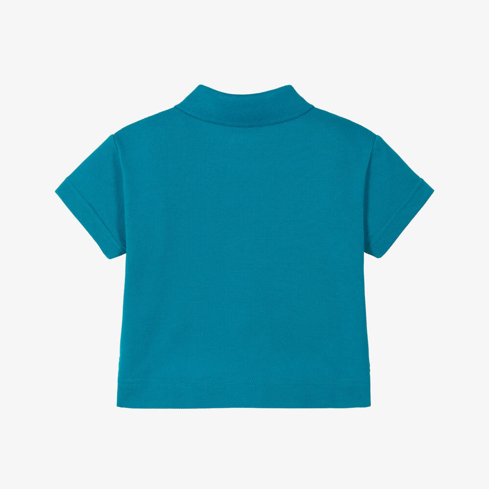 Burberry-Little Boys Cotton Polo in Kingfisher Blue | Childrensalon Outlet