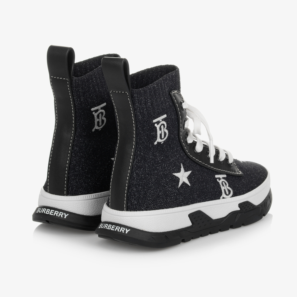 Burberry-Navy Blue Logo Sock Trainers | Childrensalon Outlet