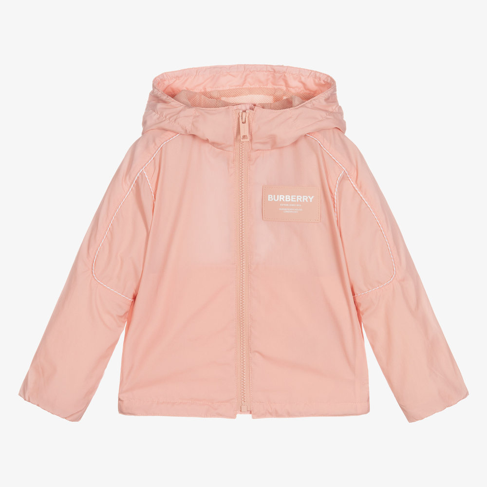 Burberry - Blouson à capuche rose léger | Childrensalon