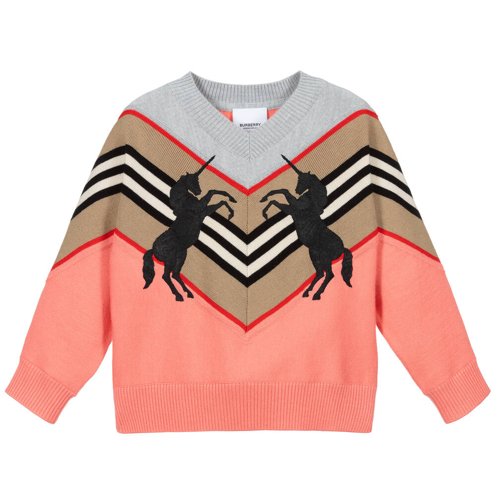 Burberry - Pink Unicorn Wool Sweater | Childrensalon