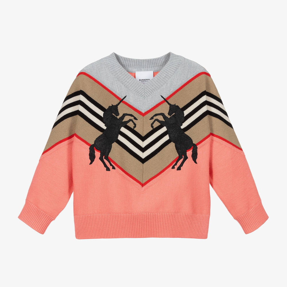 Burberry - Pink Unicorn Wool Sweater | Childrensalon