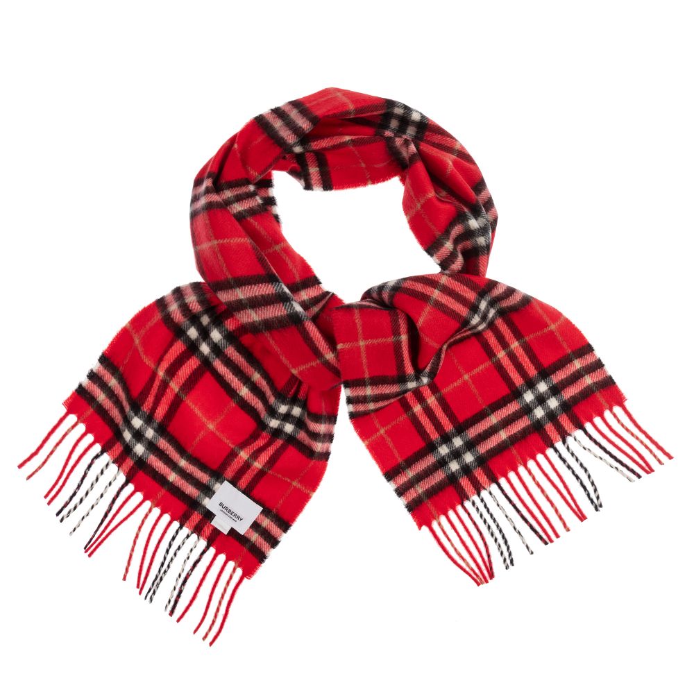 Burberry - Красный кашемировый шарф (125 см) | Childrensalon