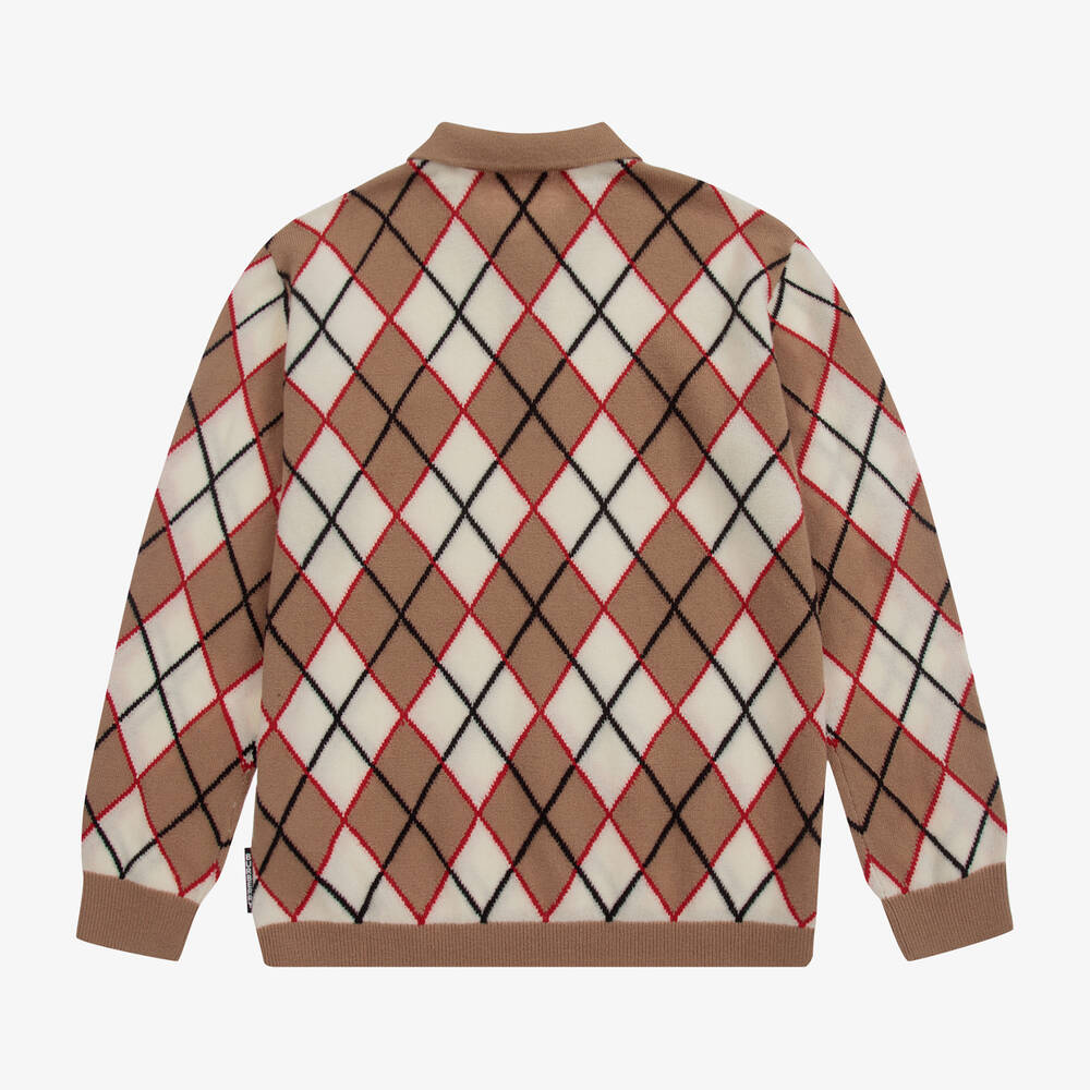 Burberry Teen Beige Argyle Sweater