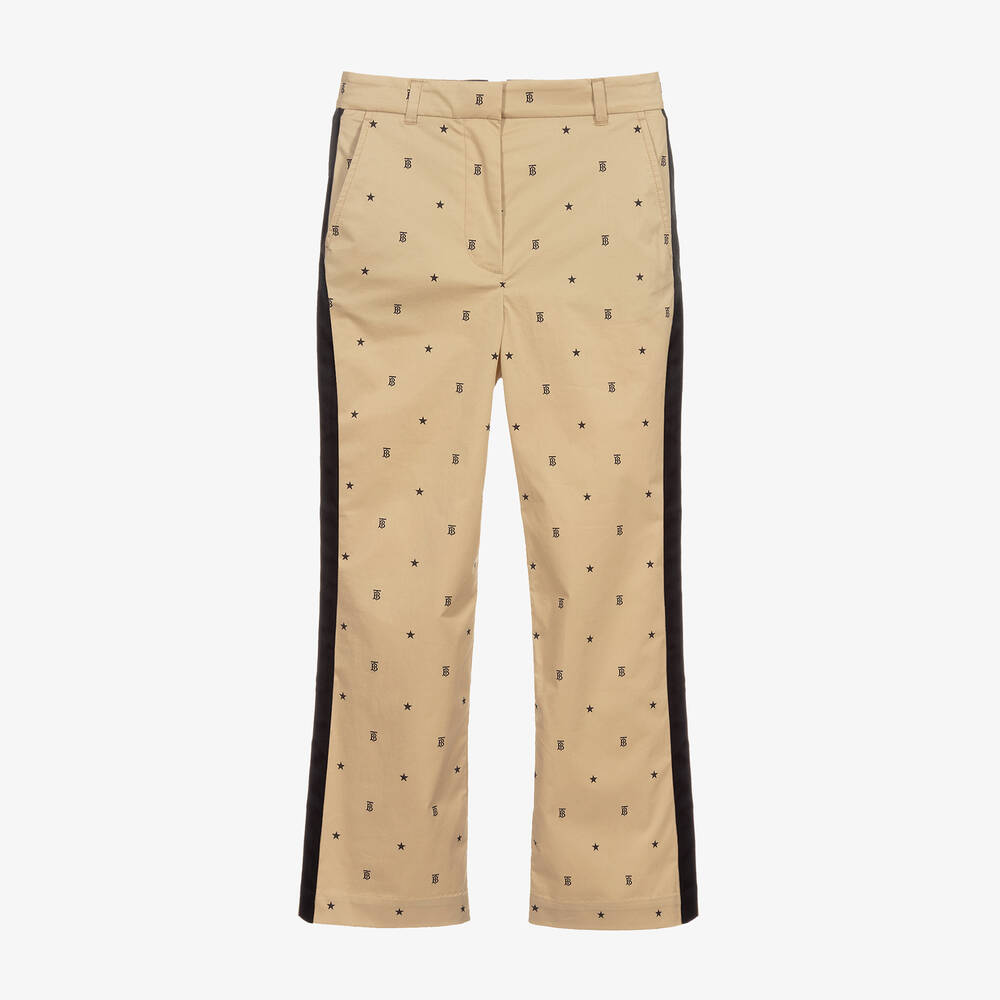 Burberry-Teen Beige Logo Trousers | Childrensalon Outlet