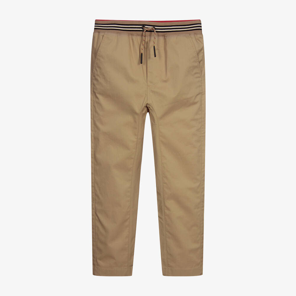 Burberry - Бежевые брюки с логотипом для подростков | Childrensalon