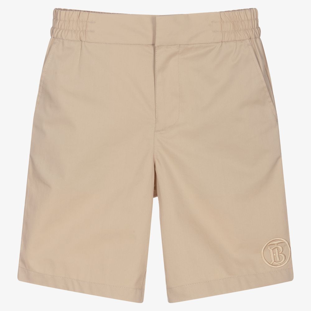 Burberry - Beige Teen Shorts mit Monogramm | Childrensalon