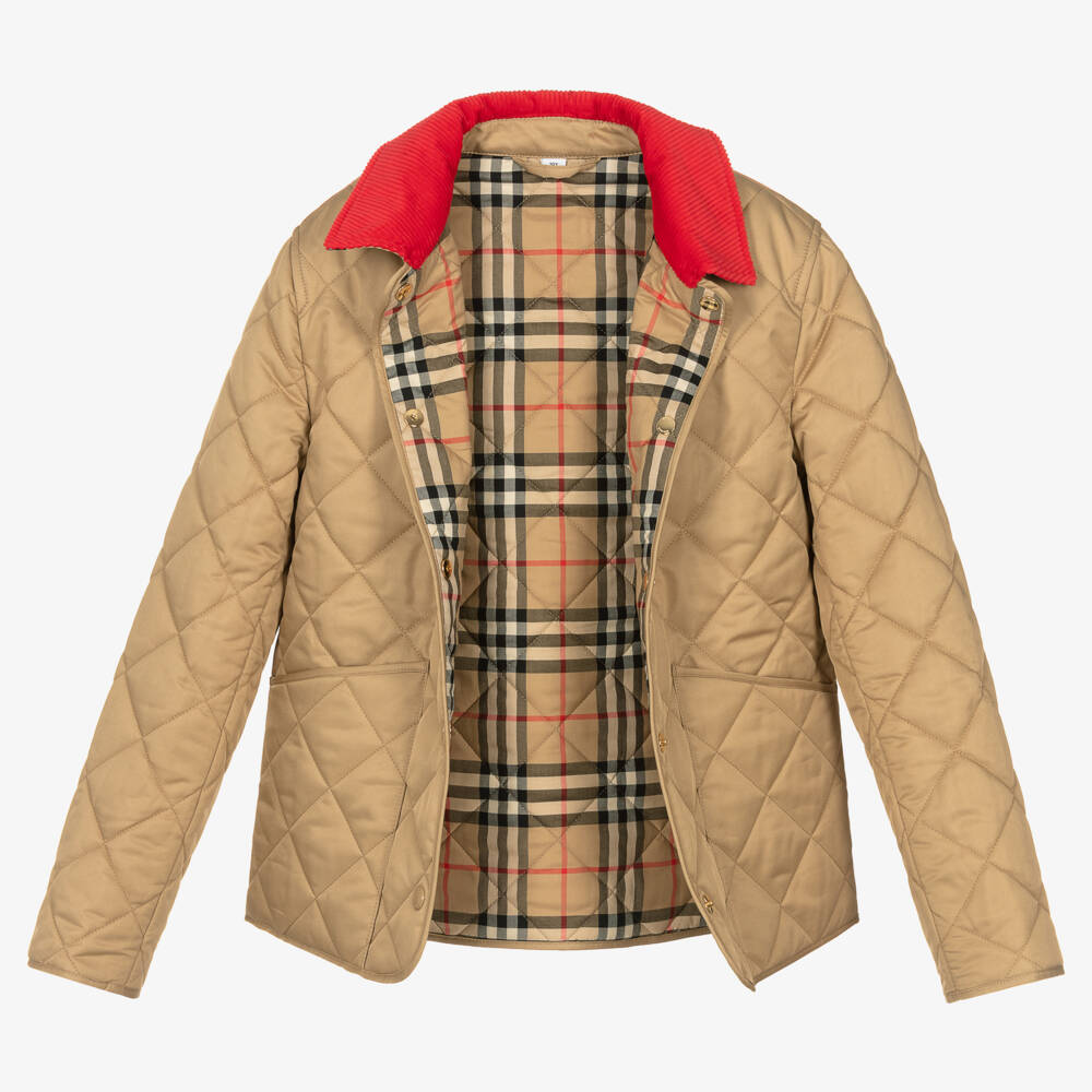 Burberry-Teen Beige Quilted Jacket | Childrensalon Outlet