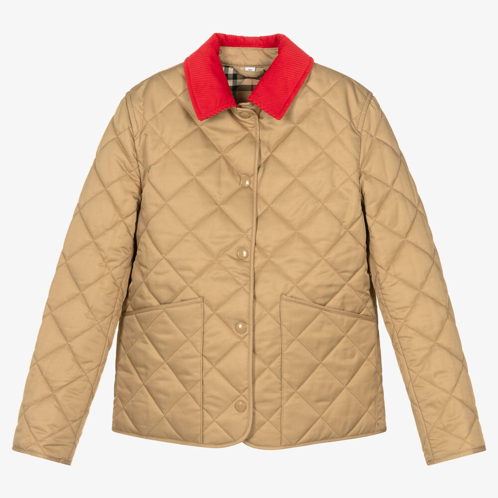 Burberry-Teen Beige Quilted Jacket | Childrensalon Outlet