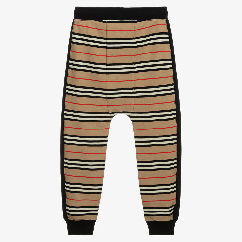 Burberry-Бежевые спортивные брюки в полоску для подростков | Childrensalon Outlet