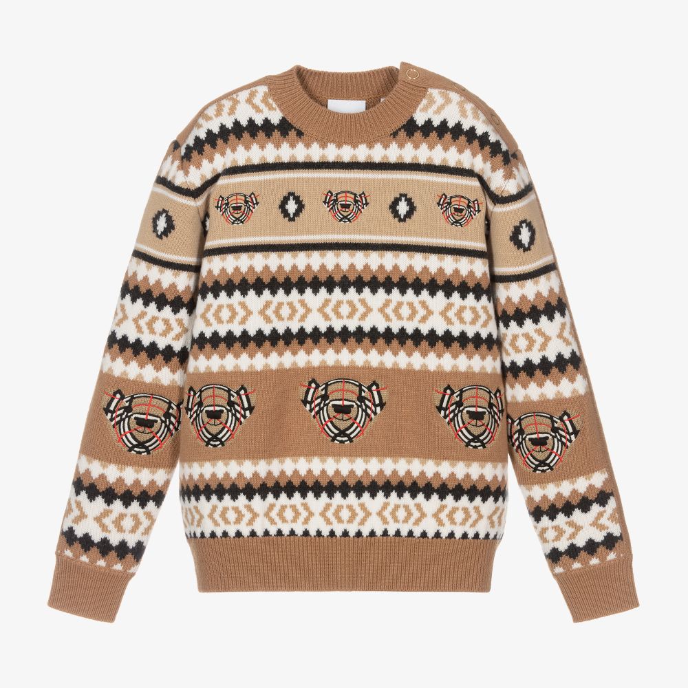 Burberry - Beiger Teen Wollpullover | Childrensalon