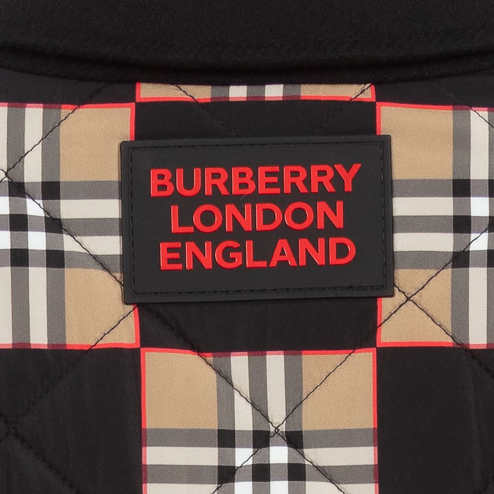 Burberry - Teen Black Check Logo Coat | Childrensalon Outlet
