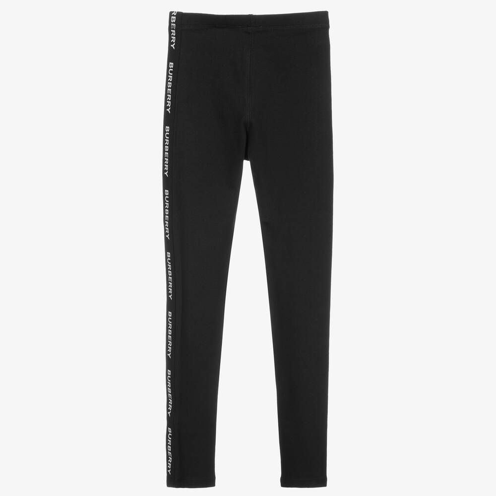 Burberry Teen Black Logo Leggings Childrensalon Outlet