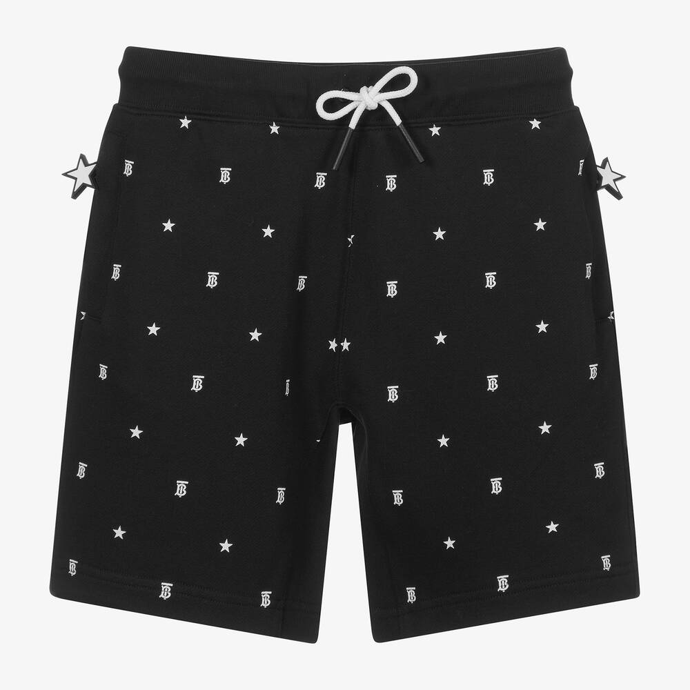 Burberry - Short noir à logo Ado | Childrensalon