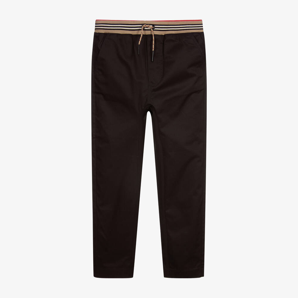 Burberry - Pantalon noir à logo Ado | Childrensalon