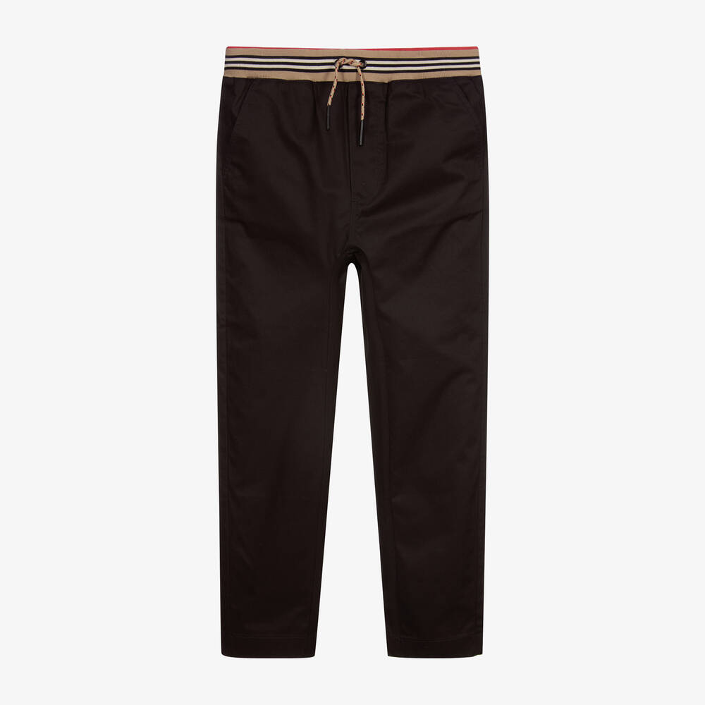 Burberry-Teen Black Logo Trousers | Childrensalon Outlet