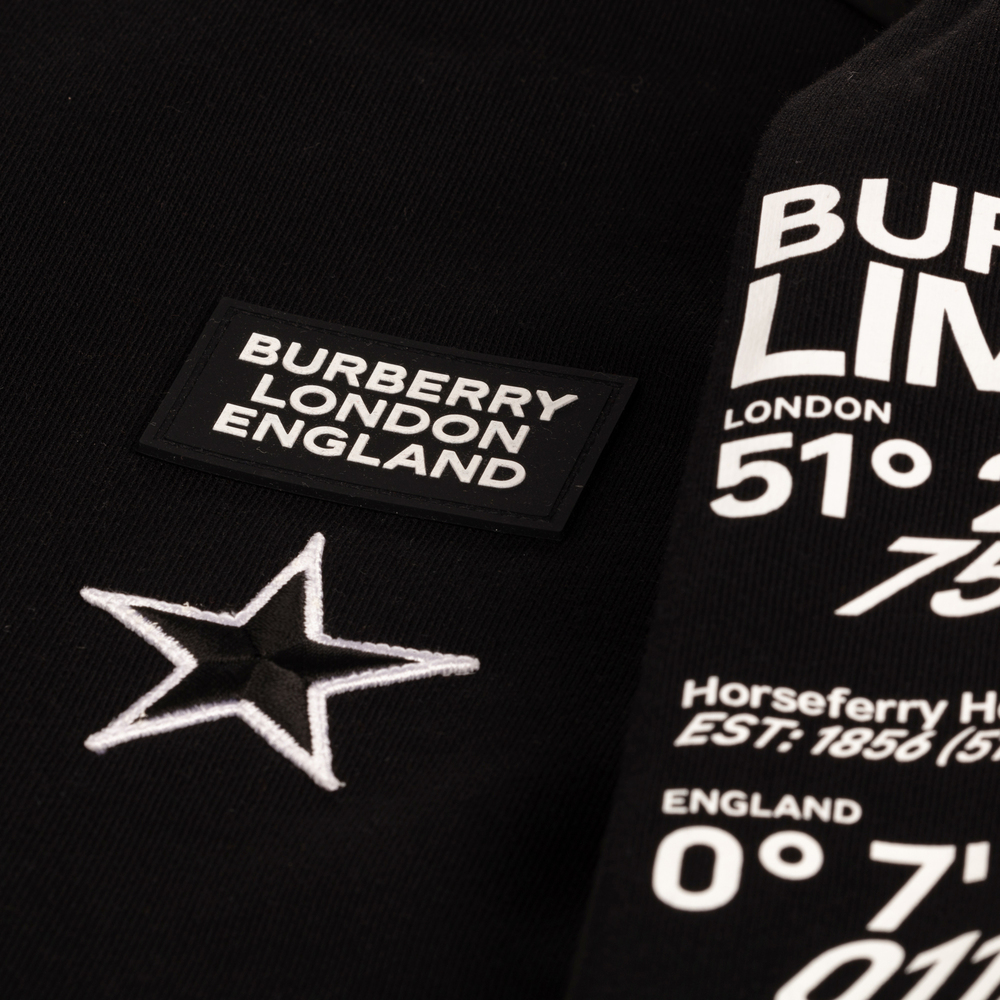 Burberry Teen Black Logo Zip-Up Top