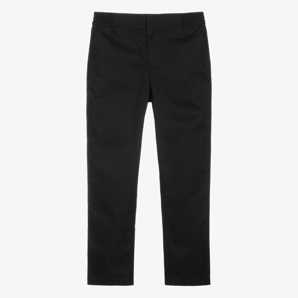Burberry-Teen Black Monogram Trousers | Childrensalon Outlet