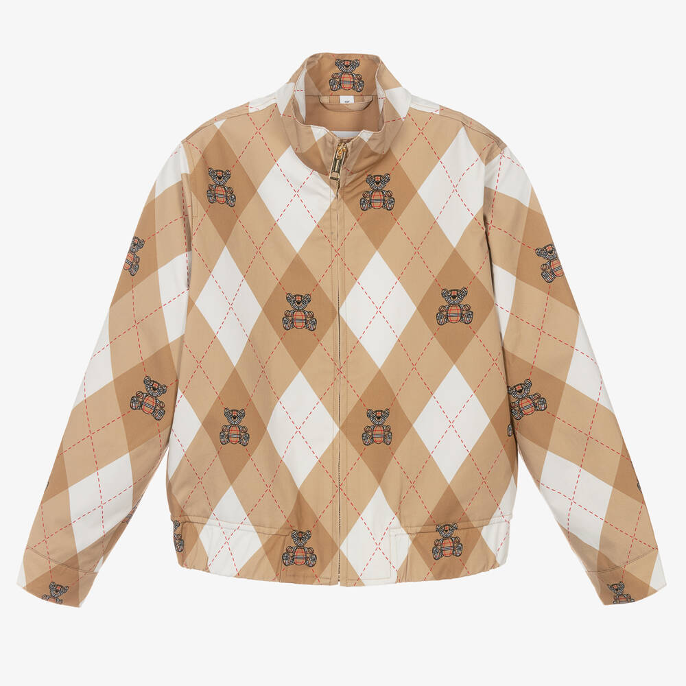 Burberry-Подростковый бежевый жакет из хлопка для мальчиков | Childrensalon Outlet