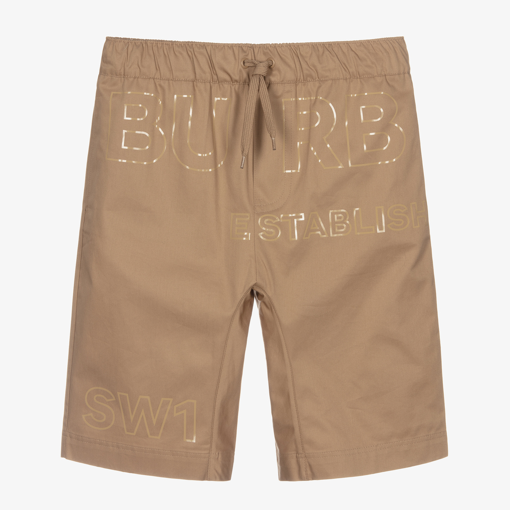Burberry - Бежевые хлопковые шорты для подростков | Childrensalon