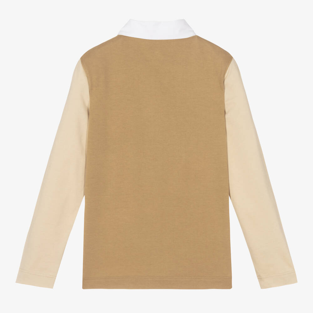Burberry-Teen Boys Beige Emblem Polo | Childrensalon Outlet