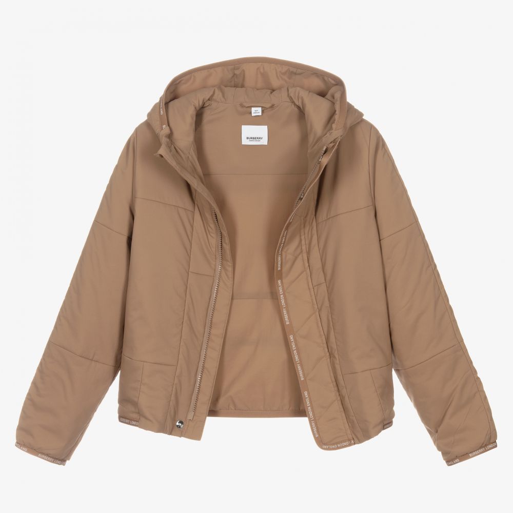Burberry-Teen Boys Beige Hooded Jacket | Childrensalon Outlet