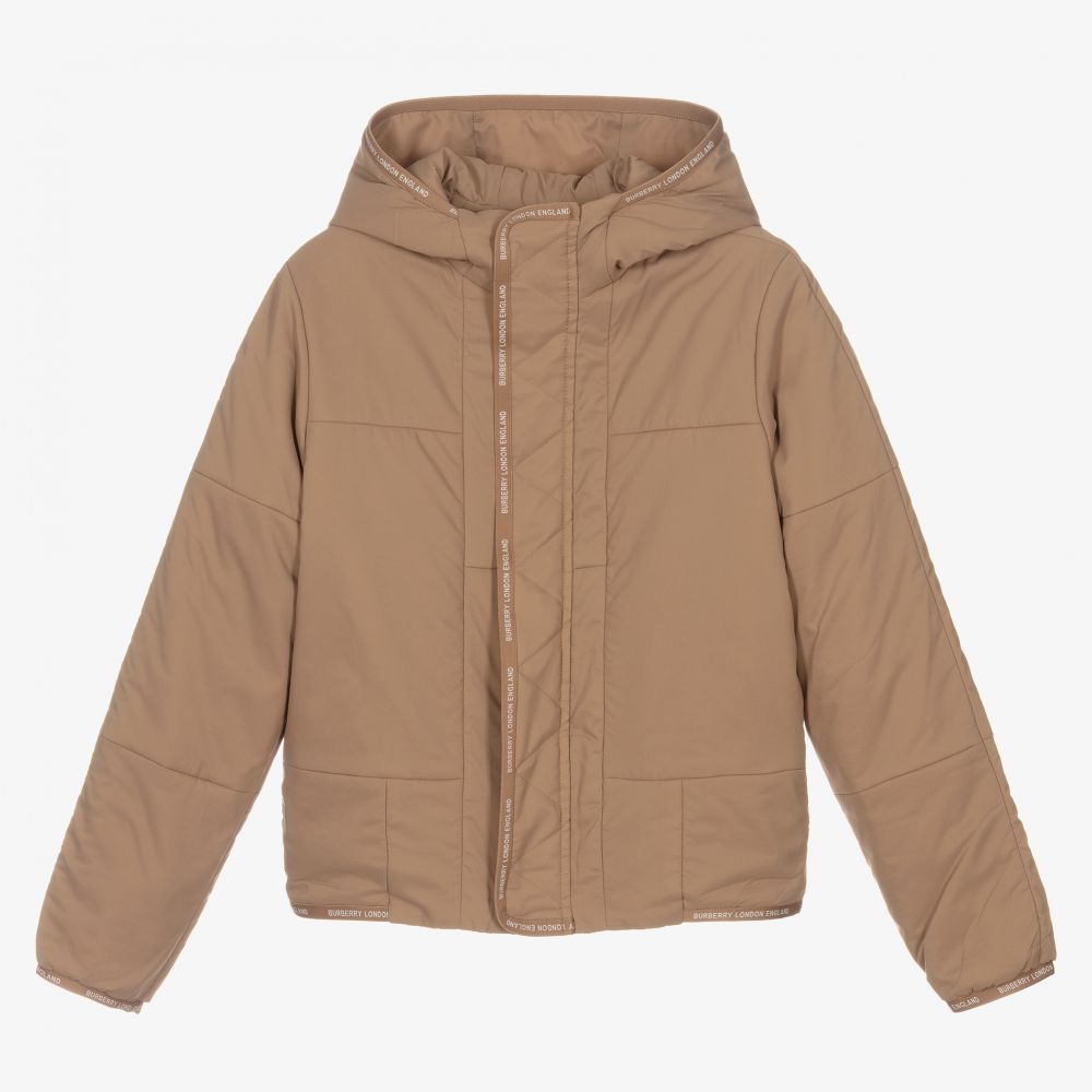 Burberry - Бежевая куртка с капюшоном для подростков | Childrensalon