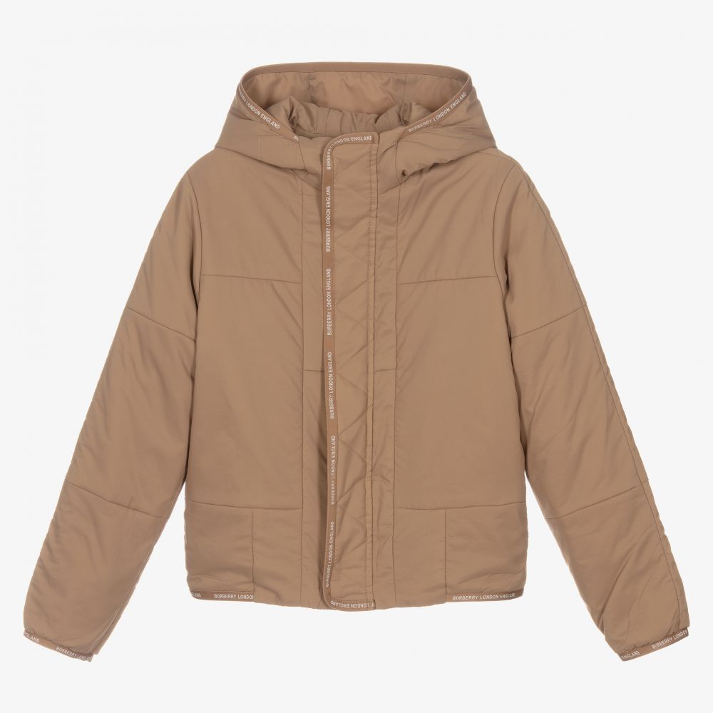 Burberry Teen Boys Beige Hooded Jacket Childrensalon Outlet