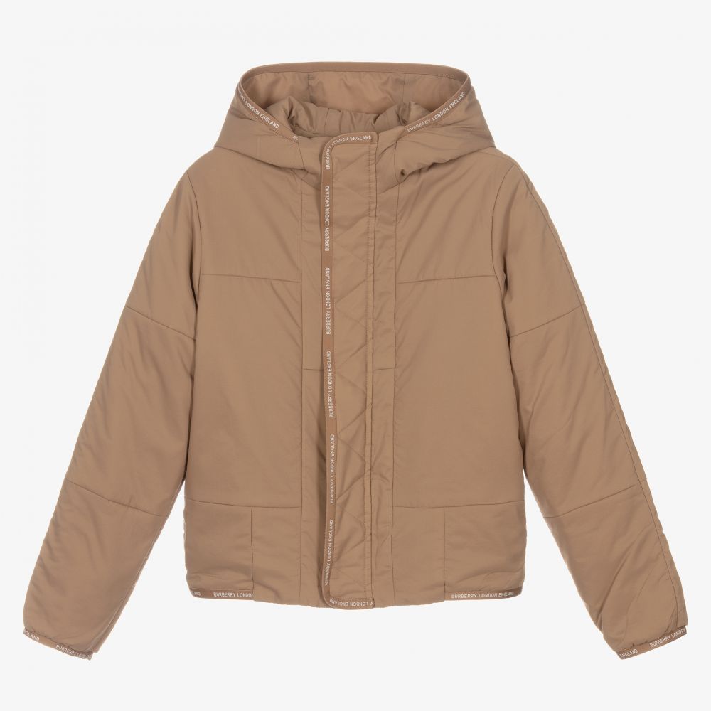 Burberry - Veste capuche beige Ado garçon | Childrensalon