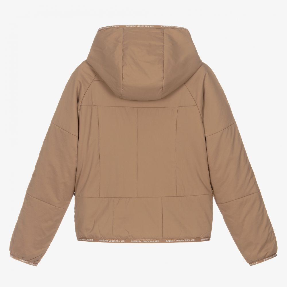 Burberry-Teen Boys Beige Hooded Jacket | Childrensalon Outlet