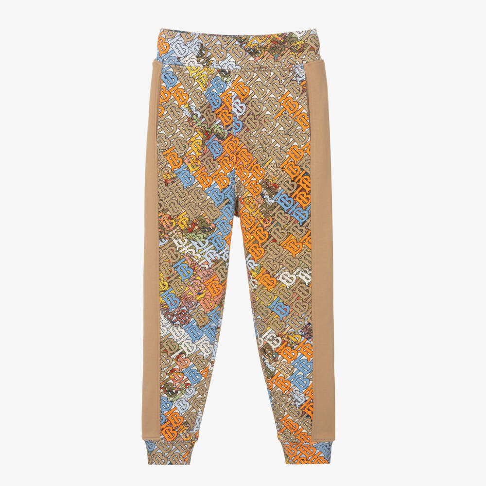 Burberry-Teen Boys Beige Logo Joggers | Childrensalon Outlet