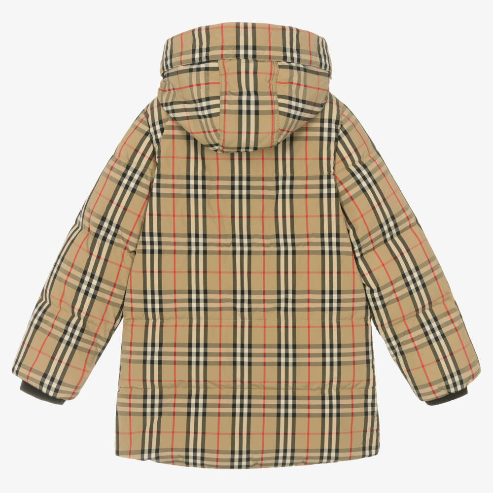 Burberry-Teen Boys Beige Puffer Coat | Childrensalon Outlet