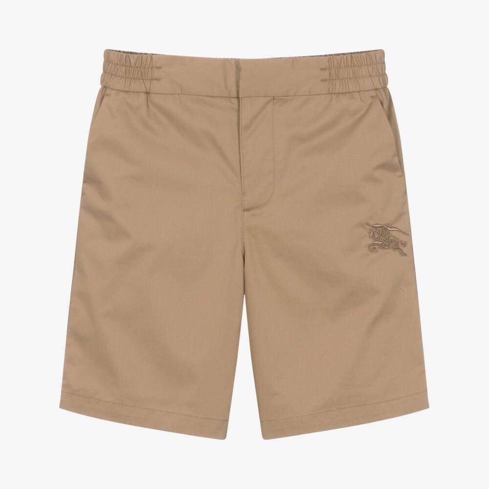 Burberry-Teen Boys Beige Twill Shorts | Childrensalon Outlet