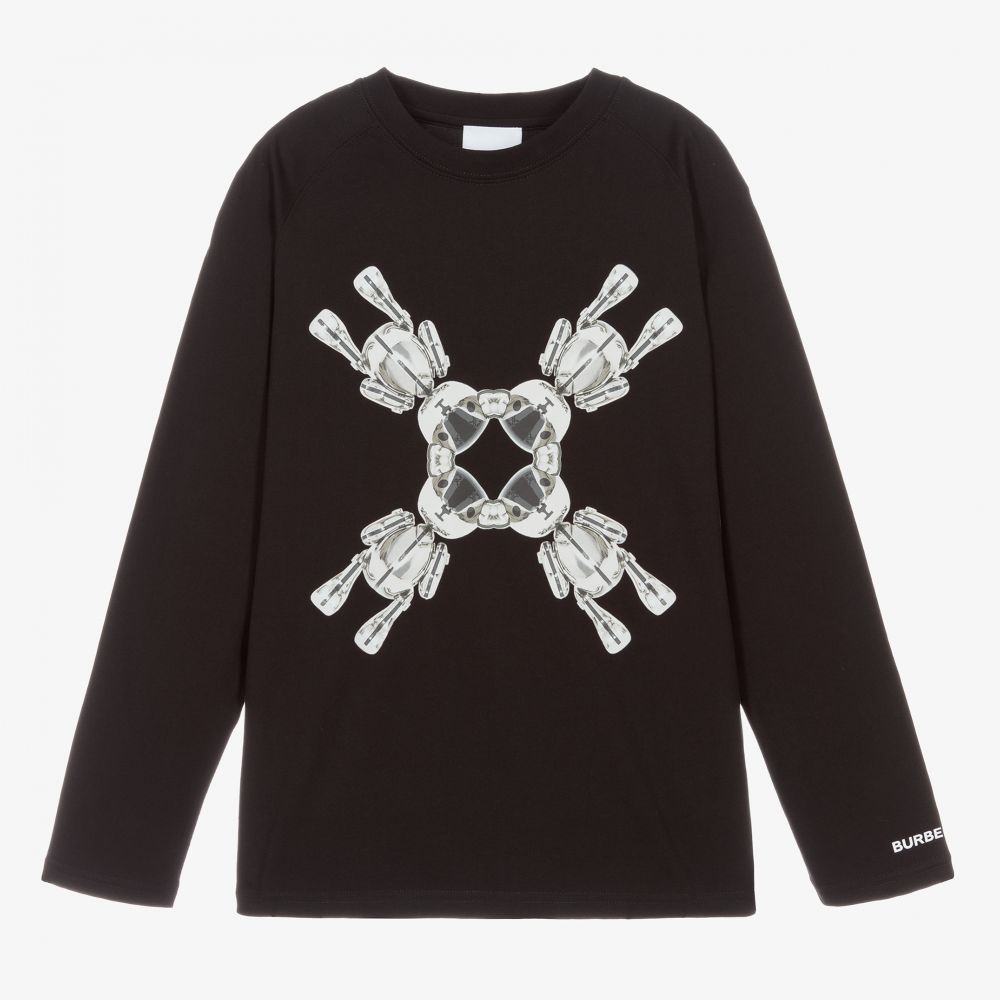 Burberry - Teen Boys Black Graphic Top | Childrensalon