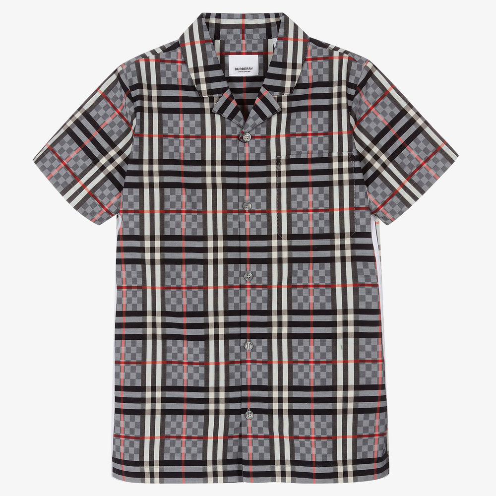 Burberry - Chemise bleue à carreaux Ado | Childrensalon