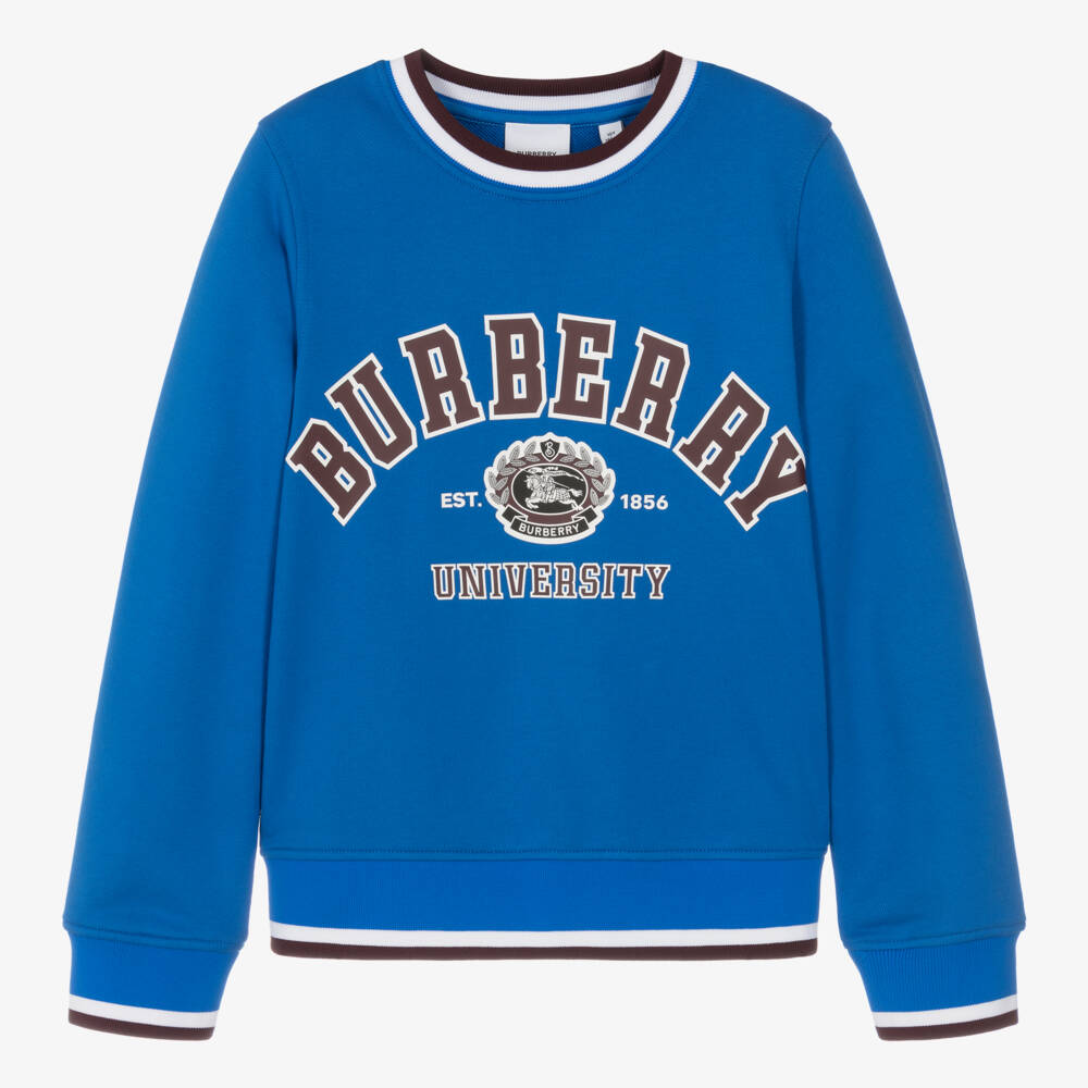 Burberry-Teen Boys Blue Varsity Knit Pullover | Childrensalon Outlet