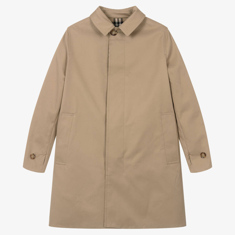 Burberry-معطف ترنش كلاسيكي بيج للأولاد المراهقين | Childrensalon Outlet