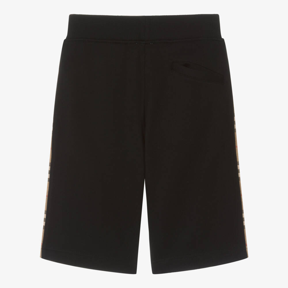 Burberry-شورت كلاسيكي أسود للأولاد المراهقين بنقشة التراث | Childrensalon Outlet